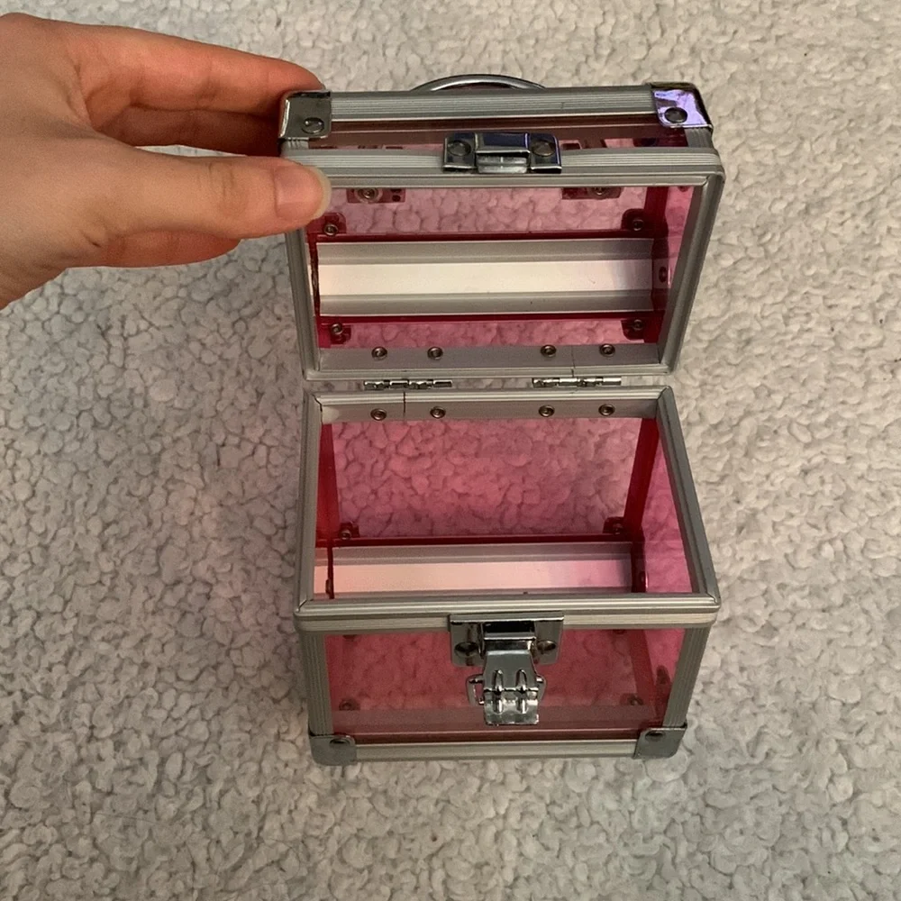 Pink Rectangular Jewelry Box / Makeup / Organizational Box